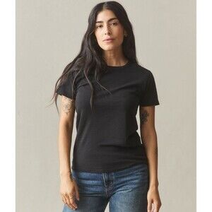 American Giant T-Shirt Womens Small Black Premium Slub Crew Tee Short Sleeve NEW